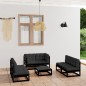 vidaXL Juego de muebles de jardín 7 pzas y cojines madera pino maciza vidaXL Juego de muebles de jardín 7 pzas y cojines madera pino maciza