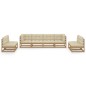 vidaXL Juego de muebles de jardín 8 pzas y cojines madera pino maciza vidaXL Juego de muebles de jardín 8 pzas y cojines madera pino maciza