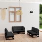 vidaXL Juego de muebles de jardín 6 pzas y cojines madera pino maciza vidaXL Juego de muebles de jardín 6 pzas y cojines madera pino maciza