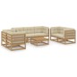 vidaXL Muebles de jardín 8 piezas con cojines de madera de pino maciza vidaXL Muebles de jardín 8 piezas con cojines de madera de pino maciza