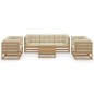 vidaXL Muebles de jardín 8 piezas con cojines de madera de pino maciza vidaXL Muebles de jardín 8 piezas con cojines de madera de pino maciza