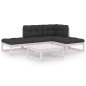 vidaXL Juego de muebles de jardín 5 pzas y cojines madera pino maciza vidaXL Juego de muebles de jardín 5 pzas y cojines madera pino maciza