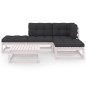 vidaXL Juego de muebles de jardín 5 pzas y cojines madera pino maciza vidaXL Juego de muebles de jardín 5 pzas y cojines madera pino maciza