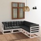 vidaXL Juego de muebles de jardín 5 pzas y cojines madera pino maciza vidaXL Juego de muebles de jardín 5 pzas y cojines madera pino maciza