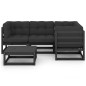 vidaXL Juego de muebles de jardín 5 pzas y cojines madera pino maciza vidaXL Juego de muebles de jardín 5 pzas y cojines madera pino maciza