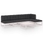 vidaXL Muebles de jardín 6 piezas con cojines de madera de pino maciza vidaXL Muebles de jardín 6 piezas con cojines de madera de pino maciza