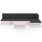 vidaXL Muebles de jardín 6 piezas con cojines de madera de pino maciza vidaXL Muebles de jardín 6 piezas con cojines de madera de pino maciza