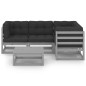 vidaXL Juego de muebles de jardín 5 pzas y cojines madera pino maciza vidaXL Juego de muebles de jardín 5 pzas y cojines madera pino maciza