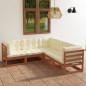 vidaXL Juego de muebles de jardín 5 pzas y cojines madera pino maciza vidaXL Juego de muebles de jardín 5 pzas y cojines madera pino maciza