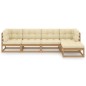 vidaXL Juego de muebles de jardín 5 pzas y cojines madera pino maciza vidaXL Juego de muebles de jardín 5 pzas y cojines madera pino maciza