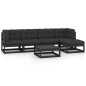 vidaXL Juego de muebles de jardín 6 pzas y cojines madera pino maciza vidaXL Juego de muebles de jardín 6 pzas y cojines madera pino maciza