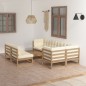 vidaXL Muebles de jardín 8 pzas y cojines madera maciza pino vidaXL Muebles de jardín 8 pzas y cojines madera maciza pino