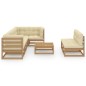 vidaXL Muebles de jardín 8 pzas y cojines madera maciza pino vidaXL Muebles de jardín 8 pzas y cojines madera maciza pino