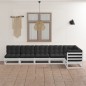 vidaXL Muebles de jardín 6 piezas con cojines de madera de pino maciza