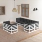vidaXL Juego de muebles de jardín 7 pzas y cojines madera maciza pino vidaXL Juego de muebles de jardín 7 pzas y cojines madera maciza pino