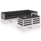 vidaXL Juego de muebles de jardín 7 pzas y cojines madera maciza pino vidaXL Juego de muebles de jardín 7 pzas y cojines madera maciza pino