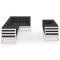 vidaXL Juego de muebles de jardín 7 pzas y cojines madera maciza pino vidaXL Juego de muebles de jardín 7 pzas y cojines madera maciza pino