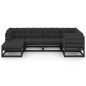 vidaXL Juego de muebles de jardín 6 pzas y cojines madera maciza pino vidaXL Juego de muebles de jardín 6 pzas y cojines madera maciza pino