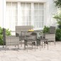vidaXL Set de muebles de jardín 6 pzas y cojines ratán sintético gris