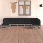 vidaXL Juego de muebles de jardín 7 pzas y cojines madera maciza pino
