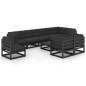 vidaXL Juego de muebles de jardín 10 pzas y cojines madera maciza pino vidaXL Juego de muebles de jardín 10 pzas y cojines madera maciza pino