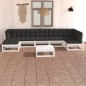 vidaXL Muebles de jardín 8 pzas y cojines madera maciza pino vidaXL Muebles de jardín 8 pzas y cojines madera maciza pino