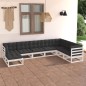 vidaXL Muebles de jardín 8 pzas y cojines madera maciza pino vidaXL Muebles de jardín 8 pzas y cojines madera maciza pino