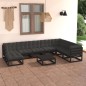 vidaXL Juego de muebles de jardín 9 pzas y cojines madera maciza pino vidaXL Juego de muebles de jardín 9 pzas y cojines madera maciza pino