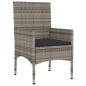 vidaXL Set de muebles de jardín 6 pzas y cojines ratán sintético gris