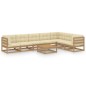 vidaXL Set de muebles de jardín 8 pzs cojines madera pino marrón miel vidaXL Set de muebles de jardín 8 pzs cojines madera pino marrón miel