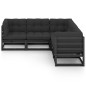 vidaXL Juego de muebles de jardín 5 pzas y cojines madera maciza pino vidaXL Juego de muebles de jardín 5 pzas y cojines madera maciza pino
