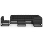 vidaXL Set de muebles de jardín 8 pzas con cojines madera pino negro vidaXL Set de muebles de jardín 8 pzas con cojines madera pino negro