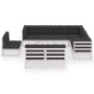 vidaXL Set de muebles de jardín 10 pzas con cojines madera pino blanco vidaXL Set de muebles de jardín 10 pzas con cojines madera pino blanco
