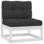 vidaXL Set muebles jardín con cojines 8 pzas madera maciza pino blanco vidaXL Set muebles jardín con cojines 8 pzas madera maciza pino blanco