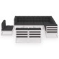 vidaXL Set de muebles de jardín 9 pzas con cojines madera pino blanco vidaXL Set de muebles de jardín 9 pzas con cojines madera pino blanco