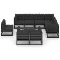 vidaXL Set de muebles de jardín 10 pzas con cojines madera pino negro vidaXL Set de muebles de jardín 10 pzas con cojines madera pino negro