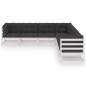 vidaXL Set muebles jardín 7 pzas con cojines madera maciza pino blanco vidaXL Set muebles jardín 7 pzas con cojines madera maciza pino blanco