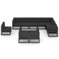 vidaXL Set de muebles de jardín 10 pzas con cojines madera pino negro vidaXL Set de muebles de jardín 10 pzas con cojines madera pino negro