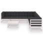 vidaXL Set muebles jardín con cojines 8 pzas madera maciza pino blanco vidaXL Set muebles jardín con cojines 8 pzas madera maciza pino blanco