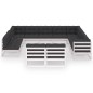 vidaXL Set de muebles de jardín 12 pzas con cojines madera pino blanco