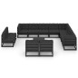 vidaXL Set de muebles de jardín 13 pzas con cojines madera pino negro vidaXL Set de muebles de jardín 13 pzas con cojines madera pino negro