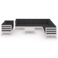 vidaXL Set de muebles de jardín 10 pzas con cojines madera pino blanco vidaXL Set de muebles de jardín 10 pzas con cojines madera pino blanco