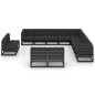 vidaXL Set de muebles de jardín 13 pzas con cojines madera pino negro