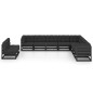 vidaXL Set de muebles de jardín 10 pzas con cojines madera pino negro