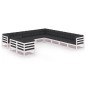 vidaXL Set de muebles de jardín 11 pzas con cojines madera pino blanco vidaXL Set de muebles de jardín 11 pzas con cojines madera pino blanco