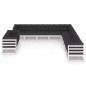 vidaXL Set de muebles de jardín 11 pzas con cojines madera pino blanco vidaXL Set de muebles de jardín 11 pzas con cojines madera pino blanco