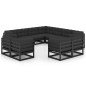 vidaXL Set de muebles de jardín 11 pzas con cojines madera pino negro vidaXL Set de muebles de jardín 11 pzas con cojines madera pino negro