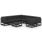 vidaXL Set de muebles de jardín 9 pzas con cojines madera pino negro vidaXL Set de muebles de jardín 9 pzas con cojines madera pino negro