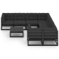 vidaXL Set de muebles de jardín 9 pzas con cojines madera pino negro vidaXL Set de muebles de jardín 9 pzas con cojines madera pino negro