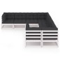 vidaXL Set muebles jardín con cojines 8 pzas madera maciza pino blanco vidaXL Set muebles jardín con cojines 8 pzas madera maciza pino blanco